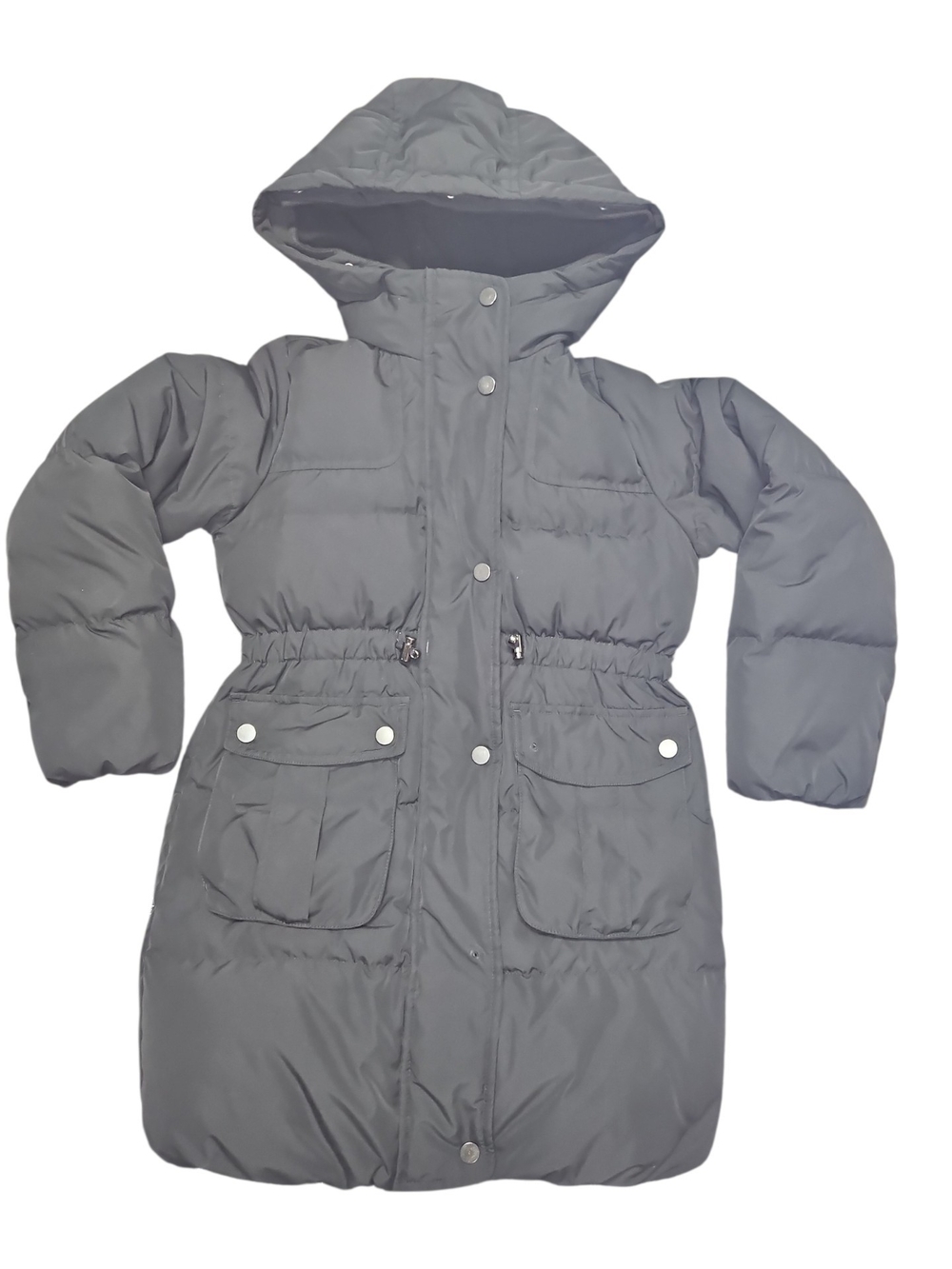 GAP Kids Long Hooded Warm Puffer Coat Black Size Medium 8